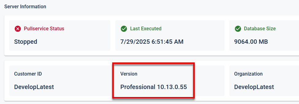 Software version info Software version info