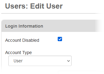 Users: Edit User Account Disabled