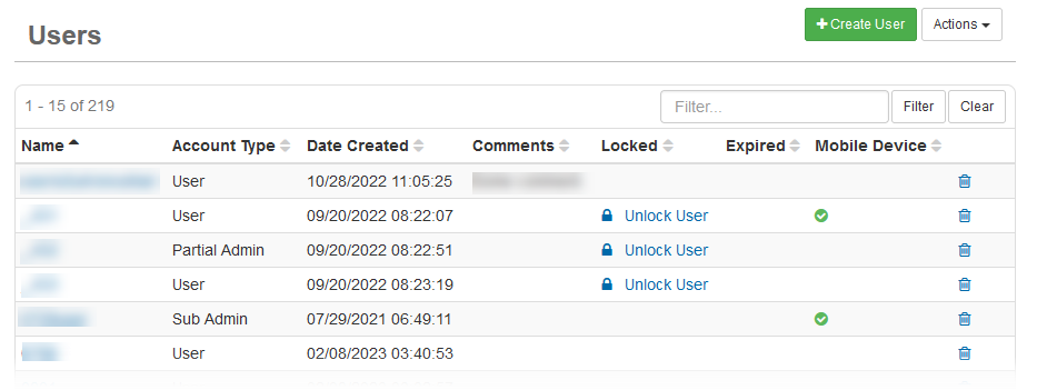 Users Page Users Page
