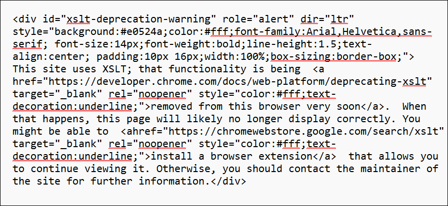 Code to remove from boards to stop XSLT warning