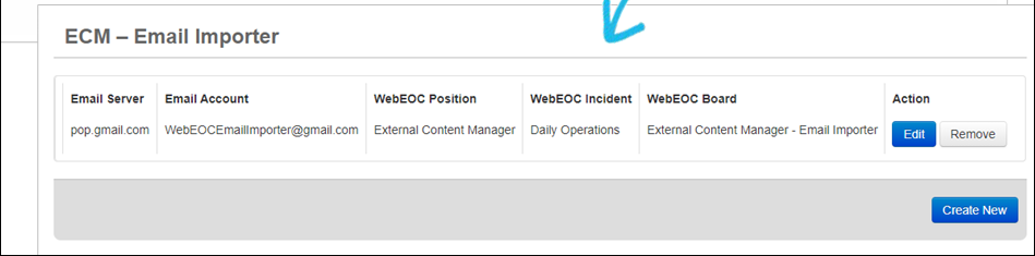 ECM Email Importer tab