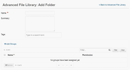 Add Folder page