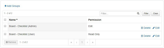 Add groups page