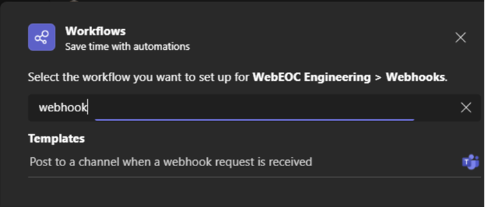 Microsfot Teams select template