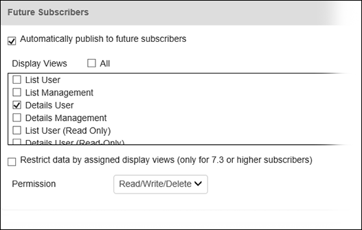 Future subscribers section