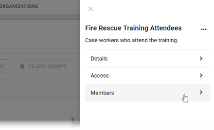 Notification groups members panel