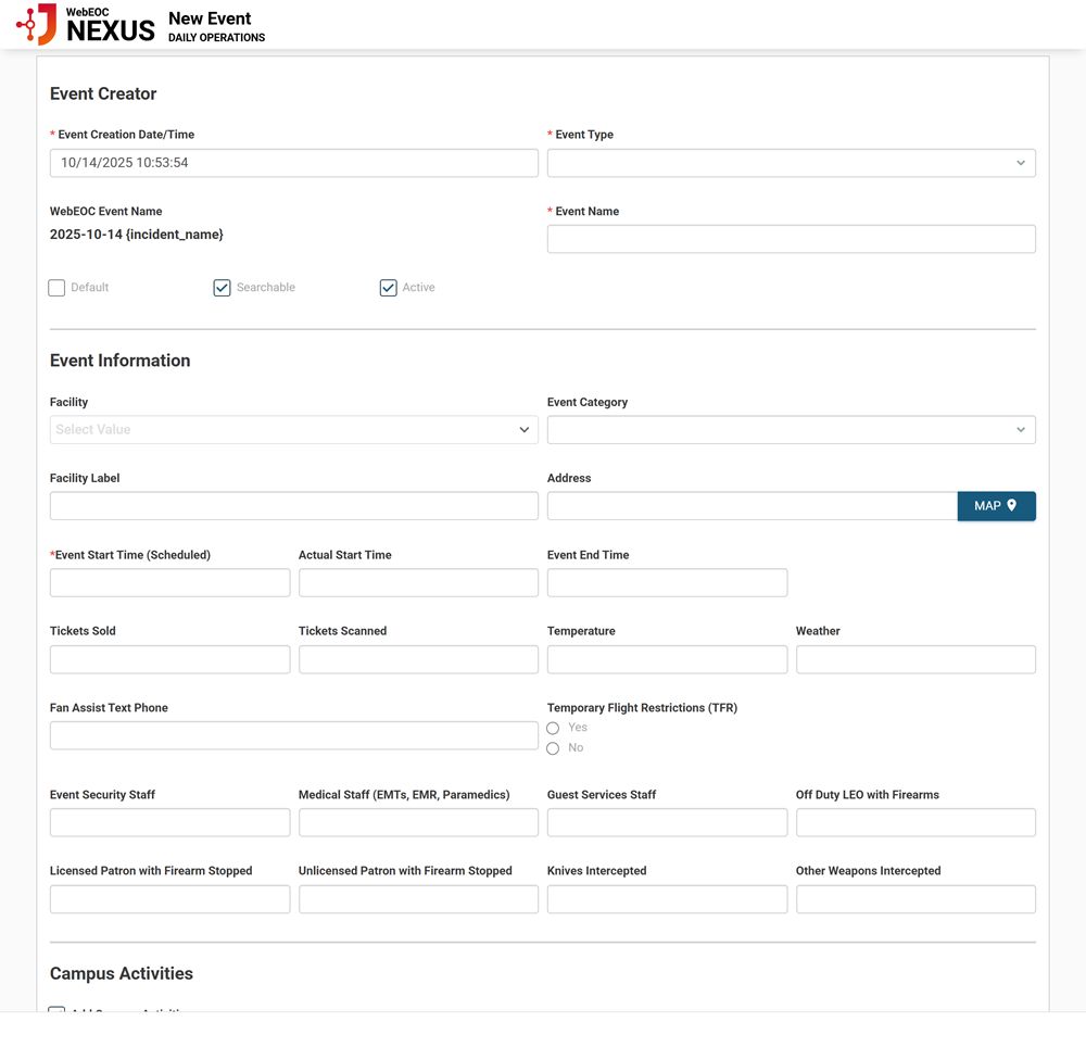 Event Ops - Event Input