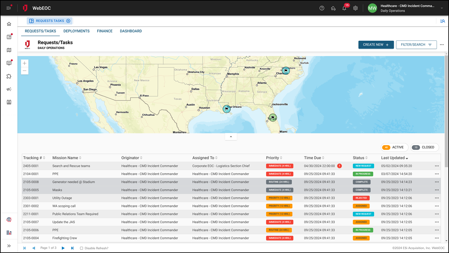 Requests Tasks with Map