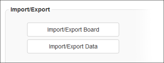 Import Export Data section