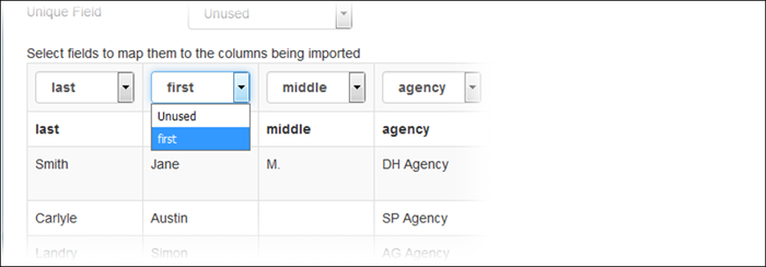 Mapping fields on import