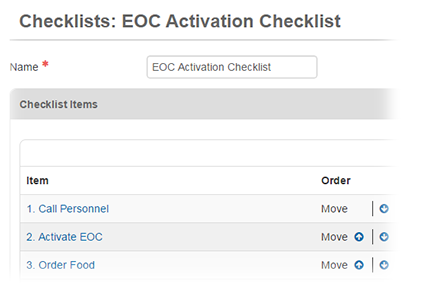 Checklists Page