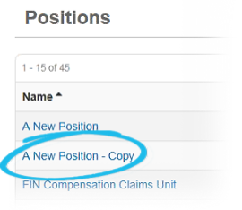 New Copied Position