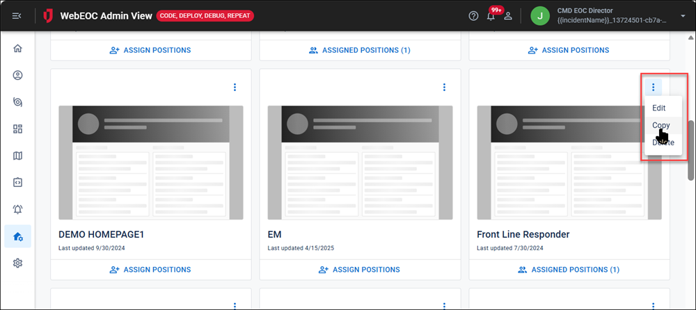 copy homepage option