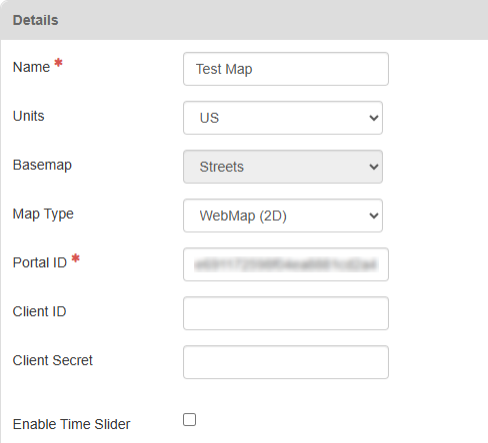 Create a map dialog