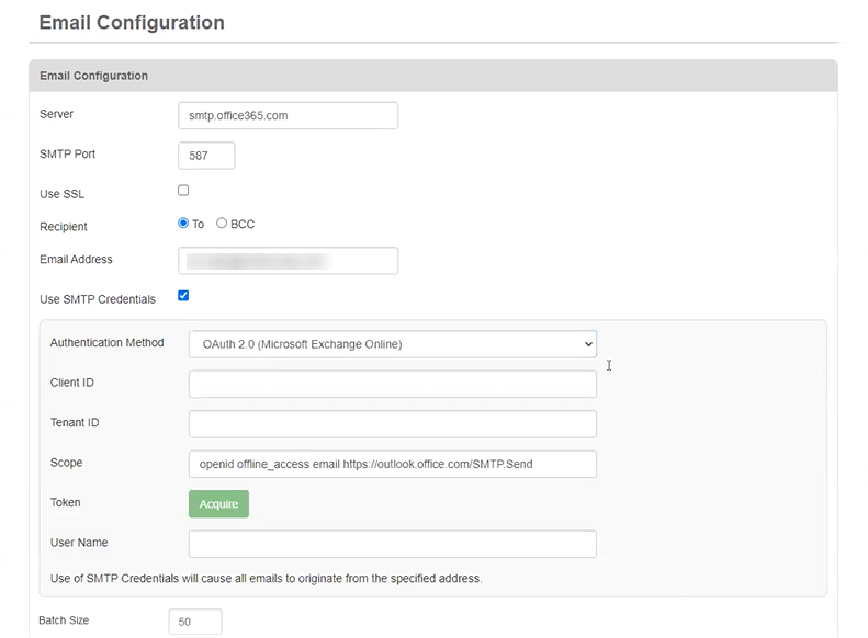 Email Configuration