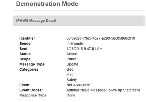 IPAWS message details