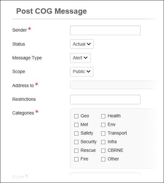 Post COG message window