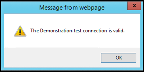 Test connection popup