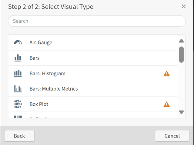 Select a visual type