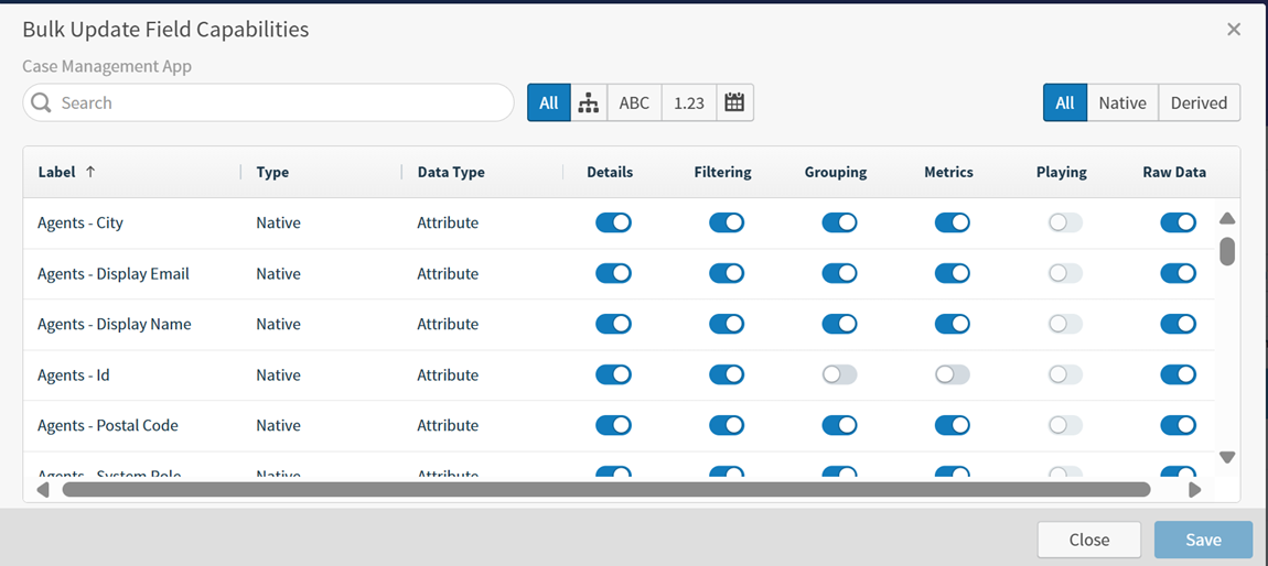 Update Field Capabilities