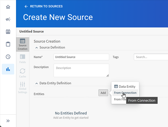Add a connection to a source