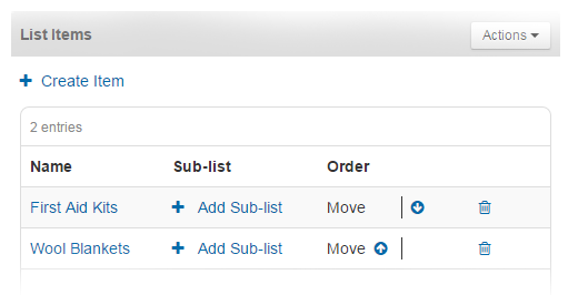 List Items