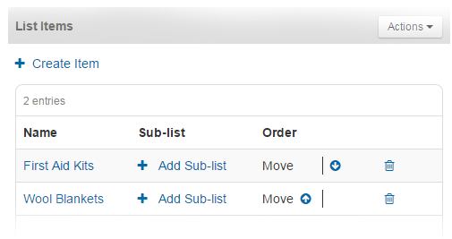 List Items