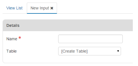 New Input View