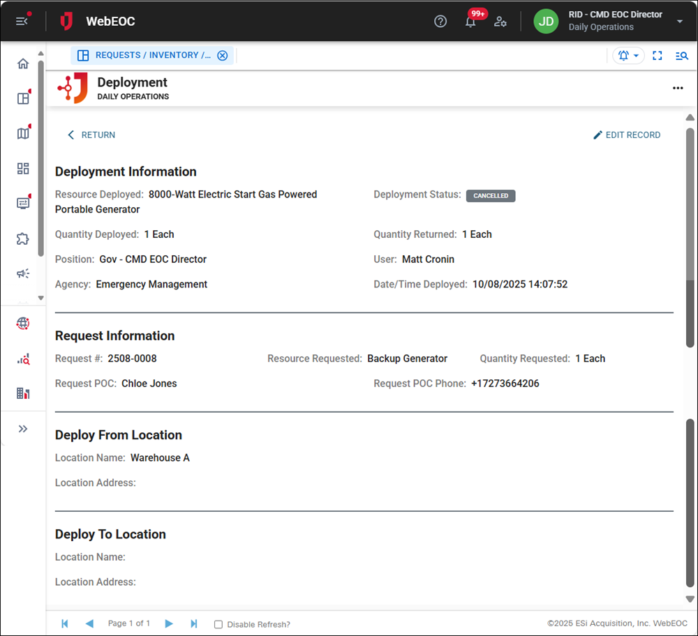 Filter, Search, and View Deployment Records