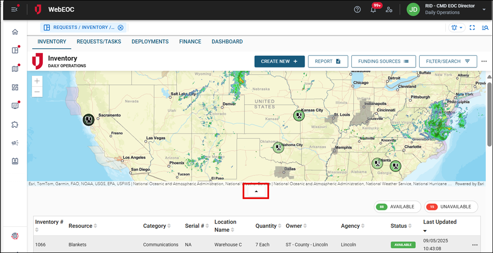 Google Inventory Map Filter, Search, and View Inventory Records