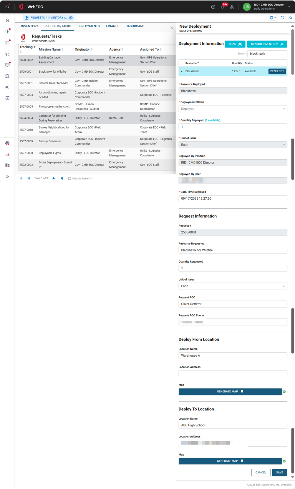 New Deployments page completed