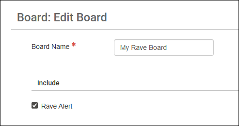 Rave alert checkbox.
