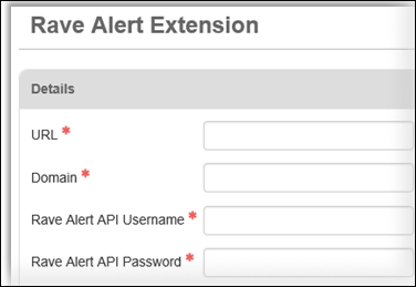 Configure the rave alert extesion
