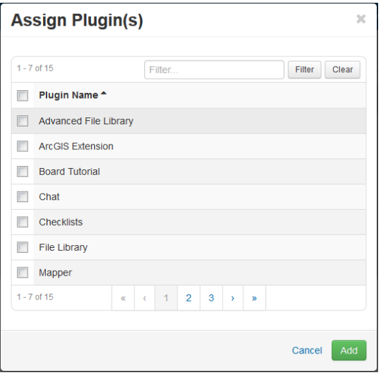 Assign Plugins window