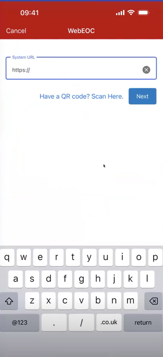 Click image to enlarge WebEOC Mobile App accout set up