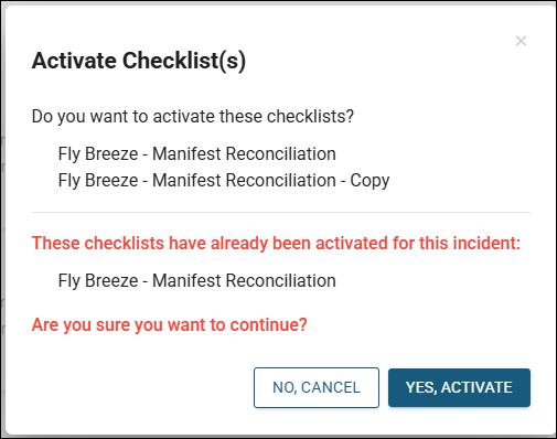 Click image to enlarge Actiivate checklist popup