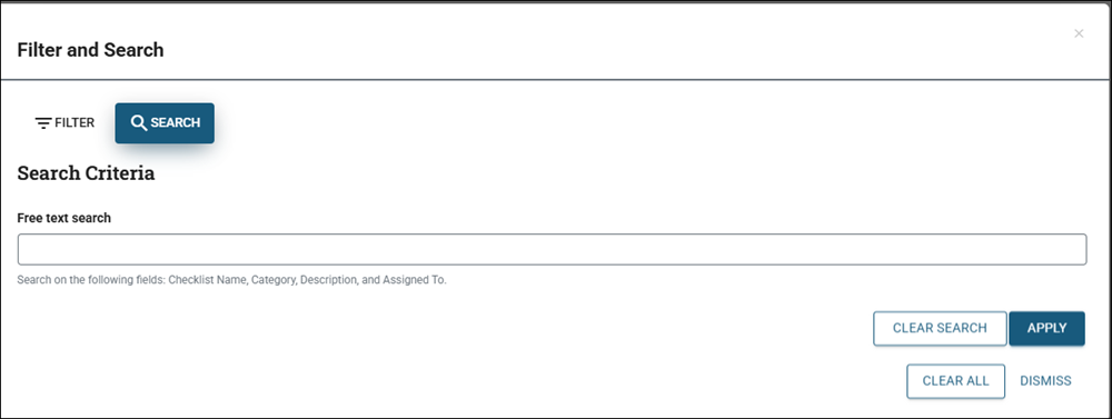 Click image to enlarge Filter and search window search tab