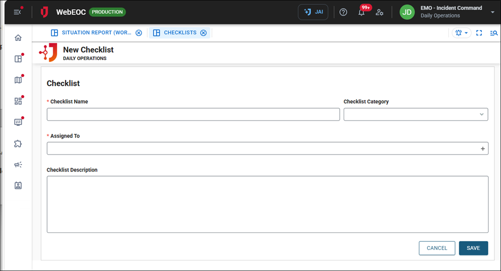 Click image to enlarge New Checklist page