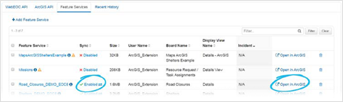 Sync column in feature services table