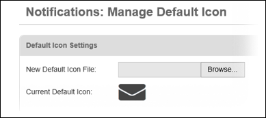Notifications: Manage Default Icon page.