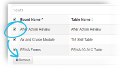 Remove tables from the list.