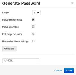 Generate Password dialog