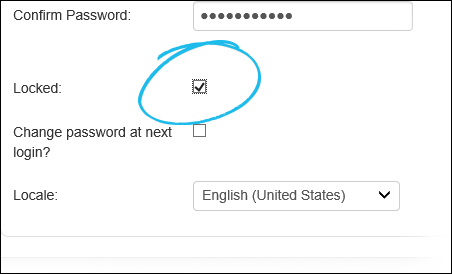 Locked checkbox