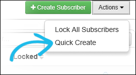 Quick create option