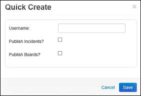 Quick Create dialog