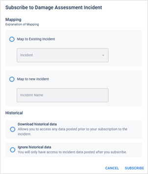 subscribe to incident dialog