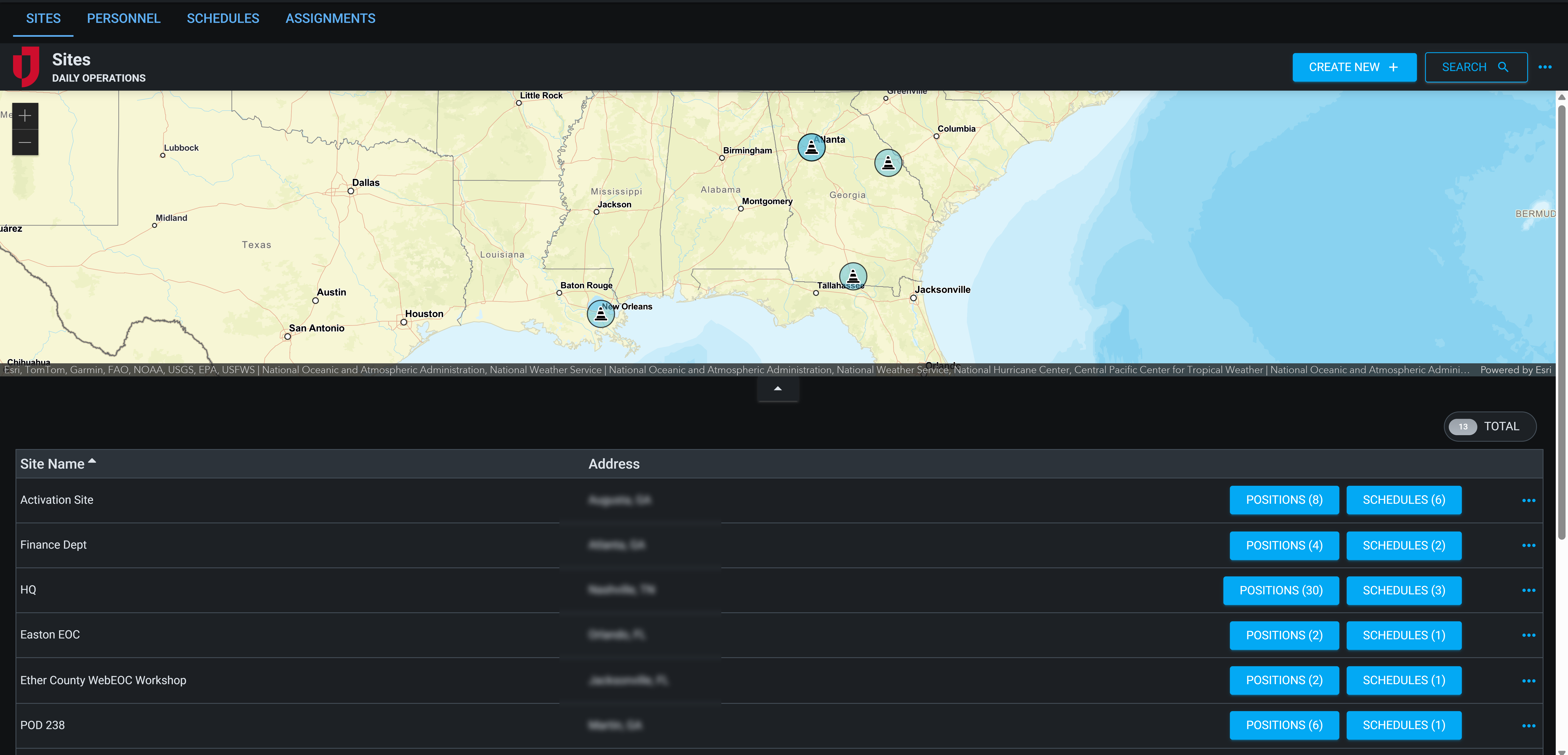 Personnel Staffing Sites Dark Mode